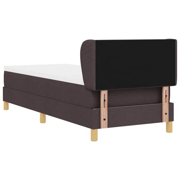 Boxspringbett mit Matratze Dunkelbraun 80x200 cm Stoff