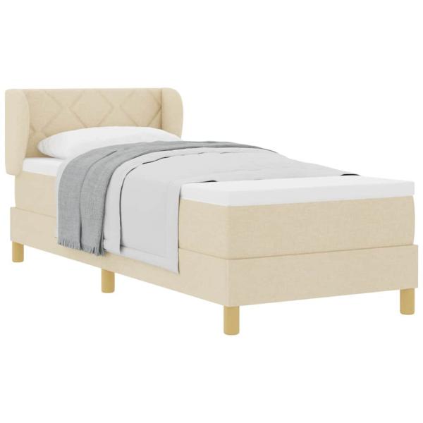 Boxspringbett mit Matratze Creme 80x200 cm Stoff