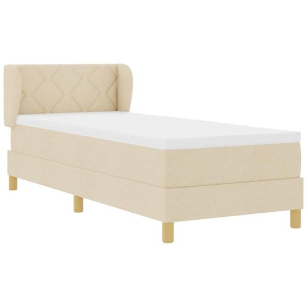 Boxspringbett mit Matratze Creme 80x200 cm Stoff