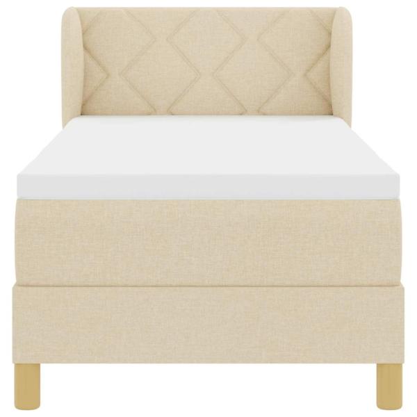 Boxspringbett mit Matratze Creme 80x200 cm Stoff