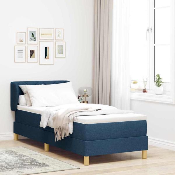 ARDEBO.de - Boxspringbett mit Matratze Blau 80x200 cm Stoff