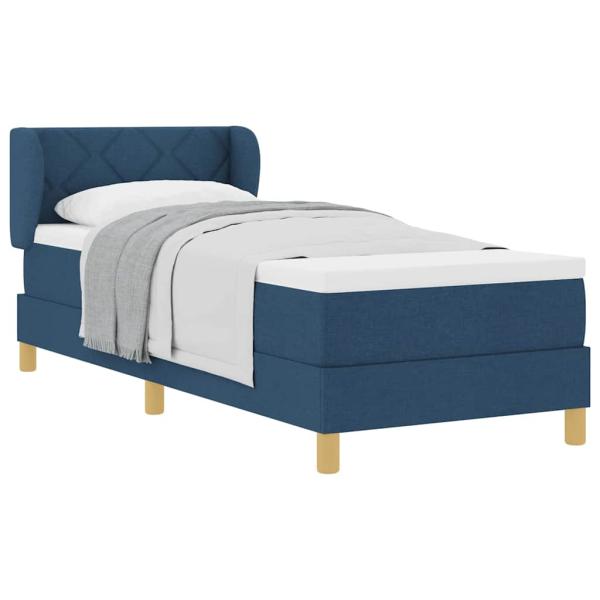 Boxspringbett mit Matratze Blau 80x200 cm Stoff