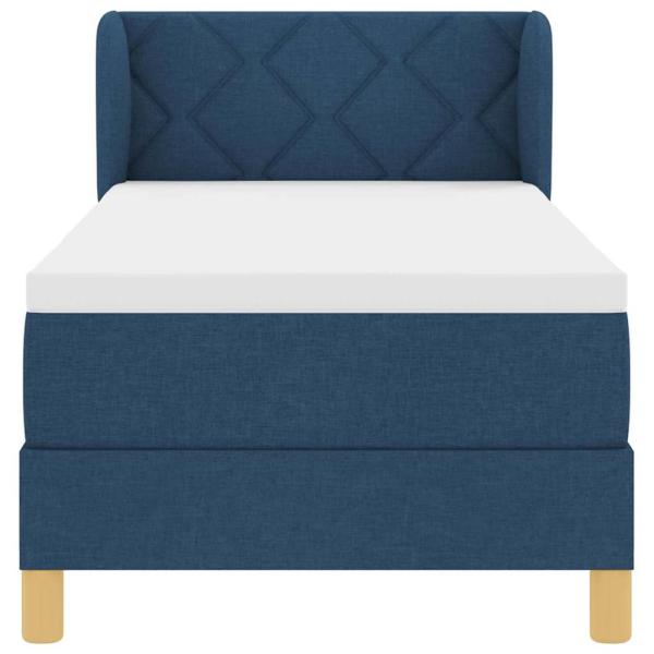 Boxspringbett mit Matratze Blau 80x200 cm Stoff