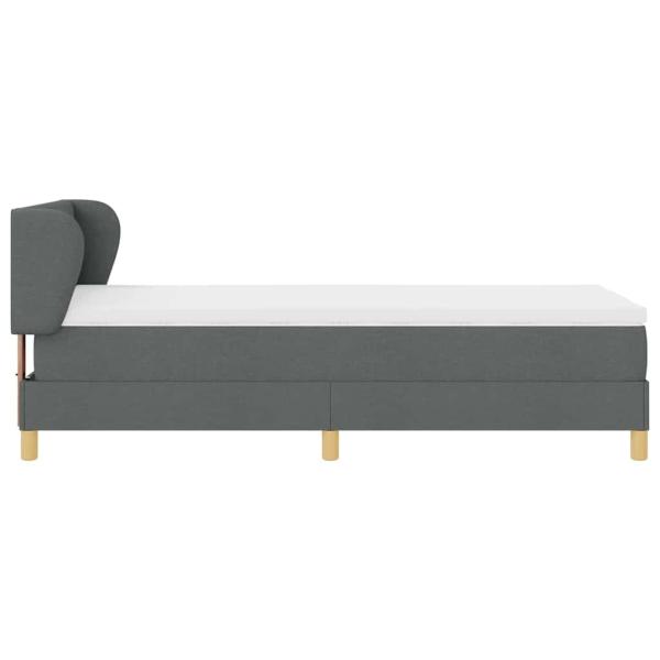 Boxspringbett mit Matratze Dunkelgrau 90x200 cm Stoff