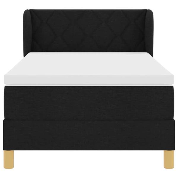 Boxspringbett mit Matratze Schwarz 90x200 cm Stoff
