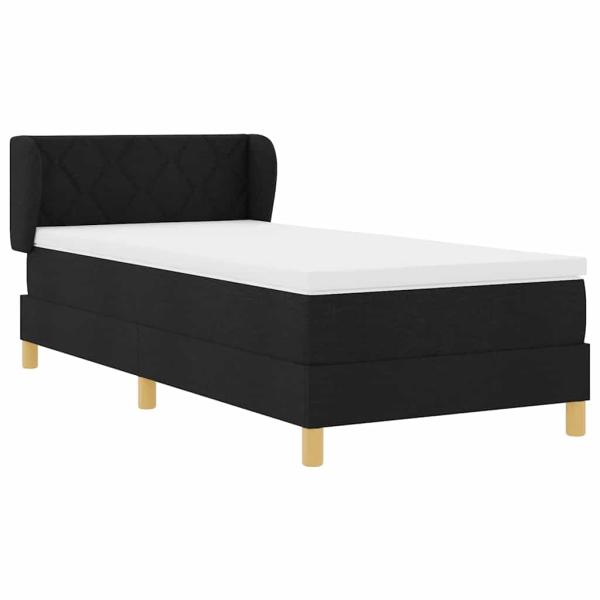 Boxspringbett mit Matratze Schwarz 90x200 cm Stoff