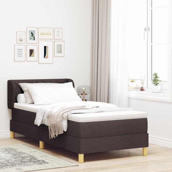 ARDEBO.de - Boxspringbett mit Matratze Dunkelbraun 90x200 cm Stoff
