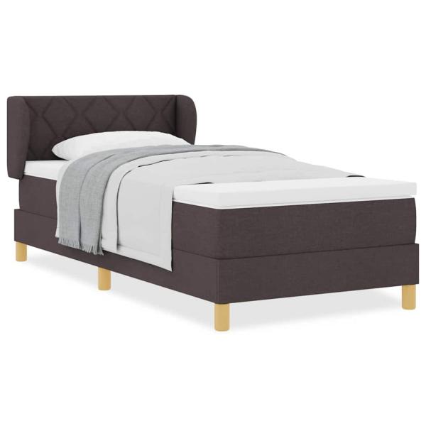 Boxspringbett mit Matratze Dunkelbraun 90x200 cm Stoff