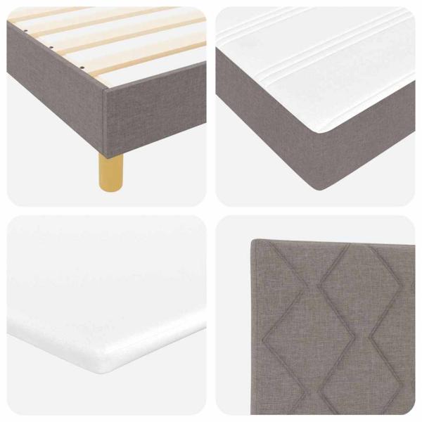 Boxspringbett mit Matratze Taupe 90x200 cm Stoff