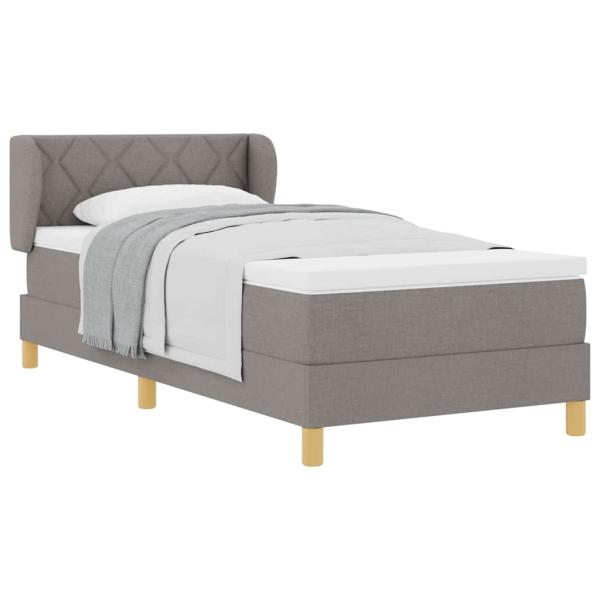 Boxspringbett mit Matratze Taupe 90x200 cm Stoff