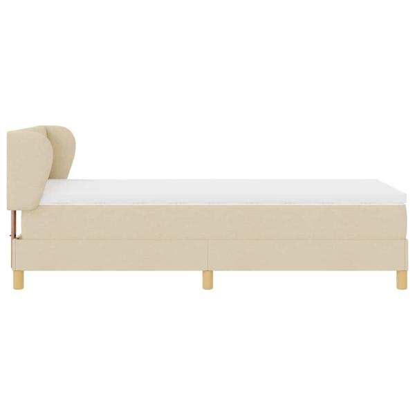 Boxspringbett mit Matratze Creme 90x200 cm Stoff