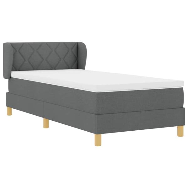 Boxspringbett mit Matratze Dunkelgrau 100x200 cm Stoff