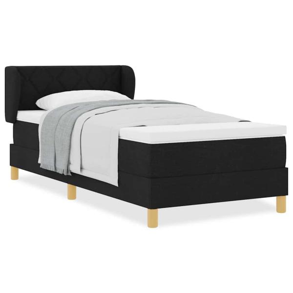 Boxspringbett mit Matratze Schwarz100x200 cm Stoff