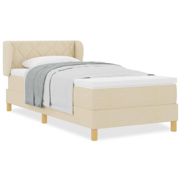 Boxspringbett mit Matratze Creme 100x200 cm Stoff