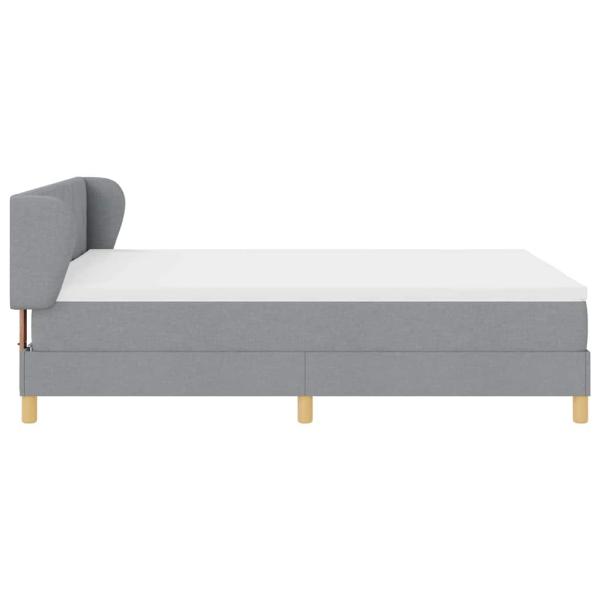 Boxspringbett mit Matratze Hellgrau 140x200 cm Stoff