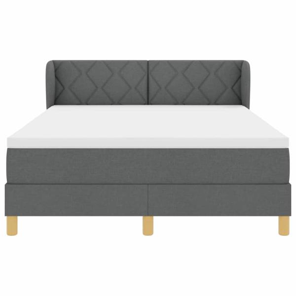 Boxspringbett mit Matratze Dunkelgrau 140x200 cm Stoff