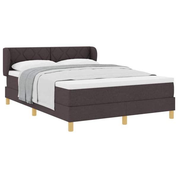 Boxspringbett mit Matratze Dunkelbraun 140x200 cm Stoff