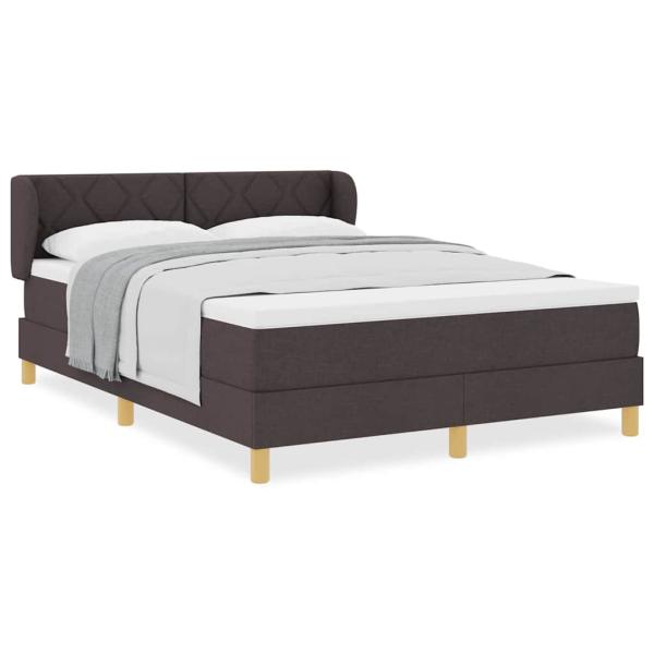 Boxspringbett mit Matratze Dunkelbraun 140x200 cm Stoff