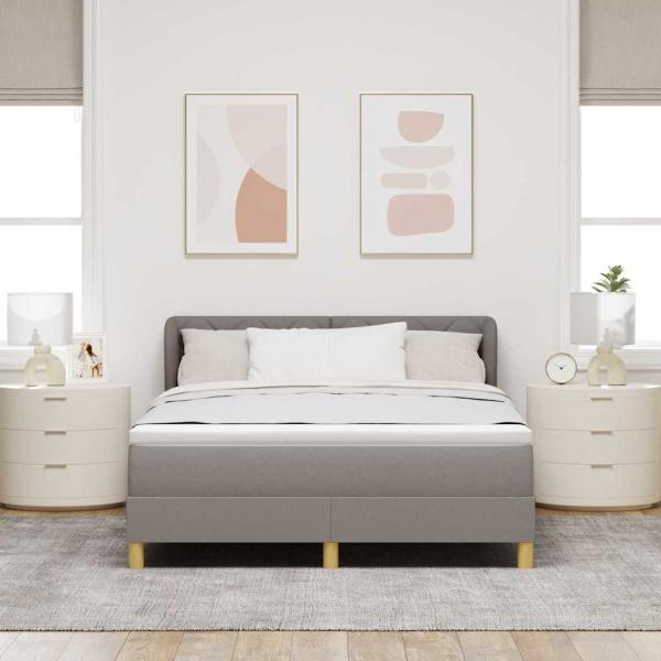 Boxspringbett mit Matratze Taupe 140x200 cm Stoff