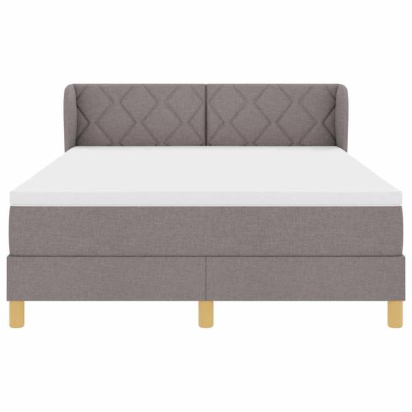 Boxspringbett mit Matratze Taupe 140x200 cm Stoff