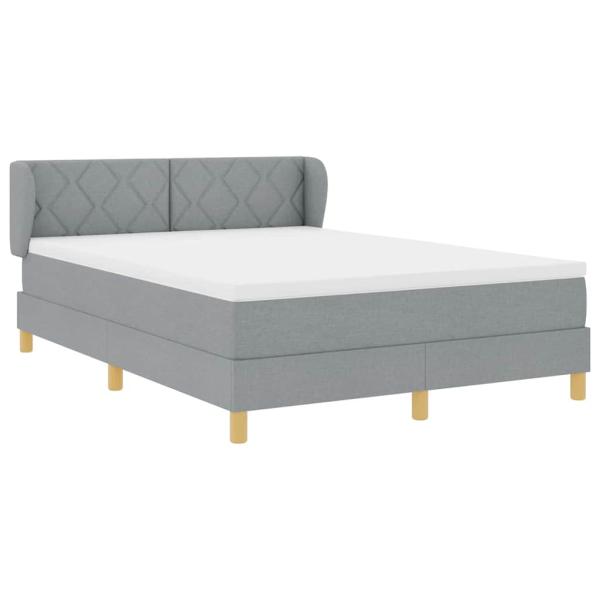 Boxspringbett mit Matratze Hellgrau 160x200 cm Stoff