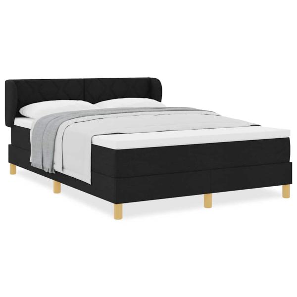 Boxspringbett mit Matratze Schwarz 160x200 cm Stoff