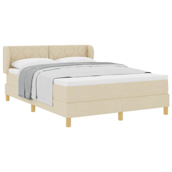 Boxspringbett mit Matratze Creme 160x200 cm Stoff