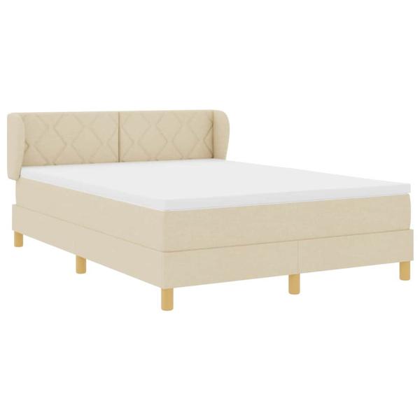 Boxspringbett mit Matratze Creme 160x200 cm Stoff