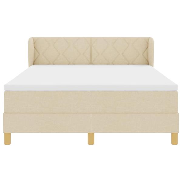 Boxspringbett mit Matratze Creme 160x200 cm Stoff