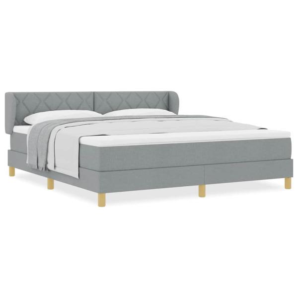 Boxspringbett mit Matratze Hellgrau 180x200 cm Stoff