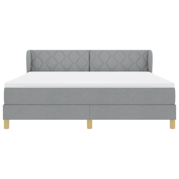 Boxspringbett mit Matratze Hellgrau 180x200 cm Stoff