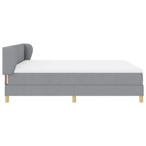 Boxspringbett mit Matratze Hellgrau 180x200 cm Stoff