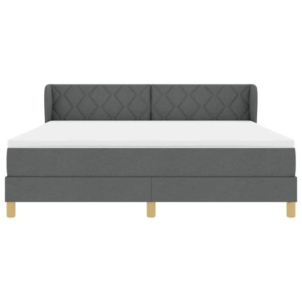 Boxspringbett mit Matratze Dunkelgrau 180x200 cm Stoff