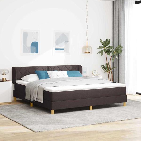 ARDEBO.de - Boxspringbett mit Matratze Dunkelbraun 180x200 cm Stoff