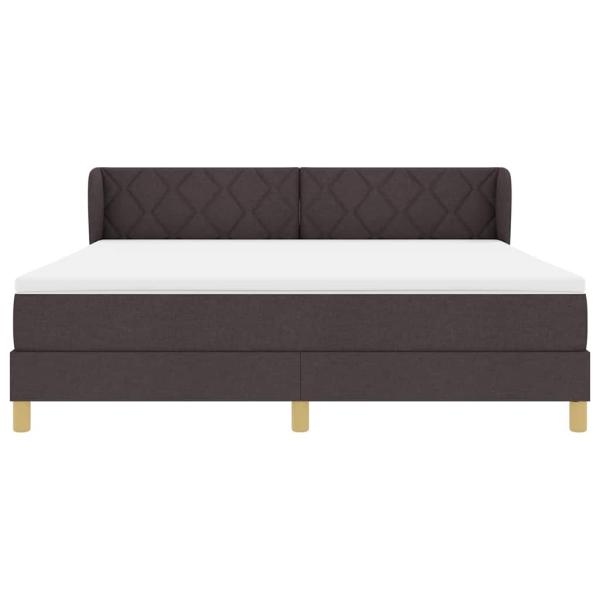 Boxspringbett mit Matratze Dunkelbraun 180x200 cm Stoff