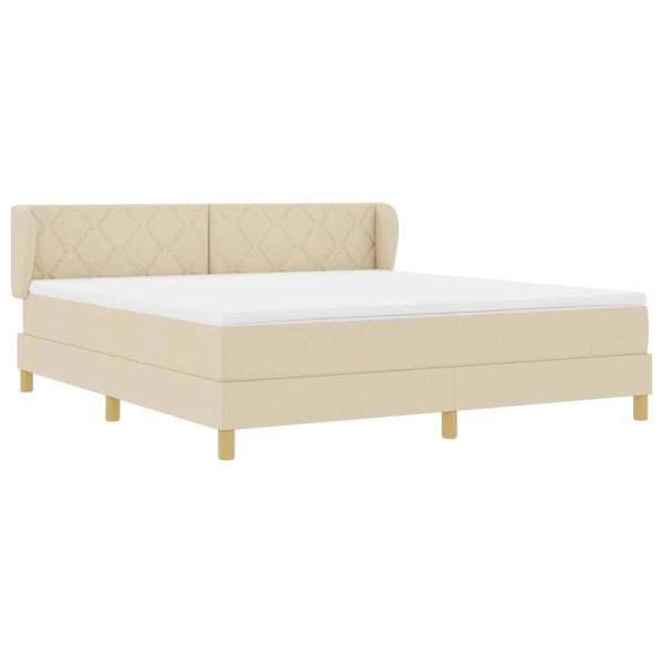 Boxspringbett mit Matratze Creme 180x200 cm Stoff