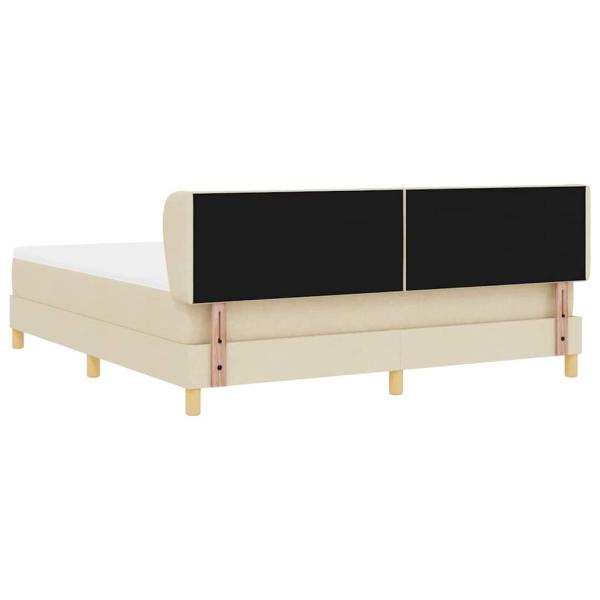 Boxspringbett mit Matratze Creme 180x200 cm Stoff