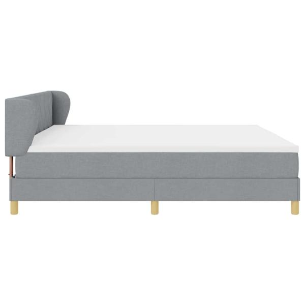Boxspringbett mit Matratze Hellgrau 200x200 cm Stoff