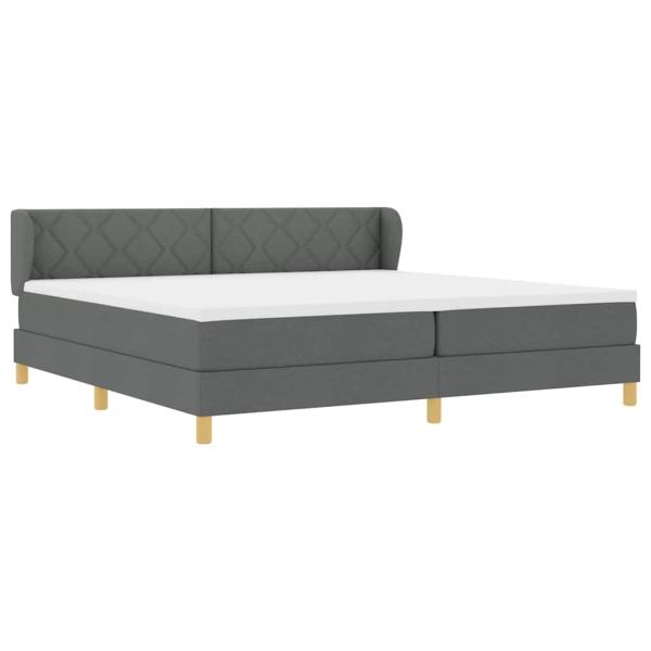 Boxspringbett mit Matratze Dunkelgrau 200x200 cm Stoff