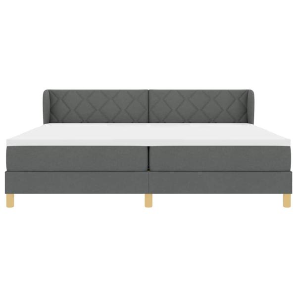 Boxspringbett mit Matratze Dunkelgrau 200x200 cm Stoff