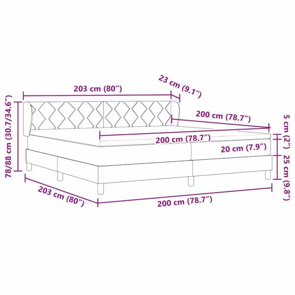 Boxspringbett mit Matratze Schwarz 200x200 cm Stoff