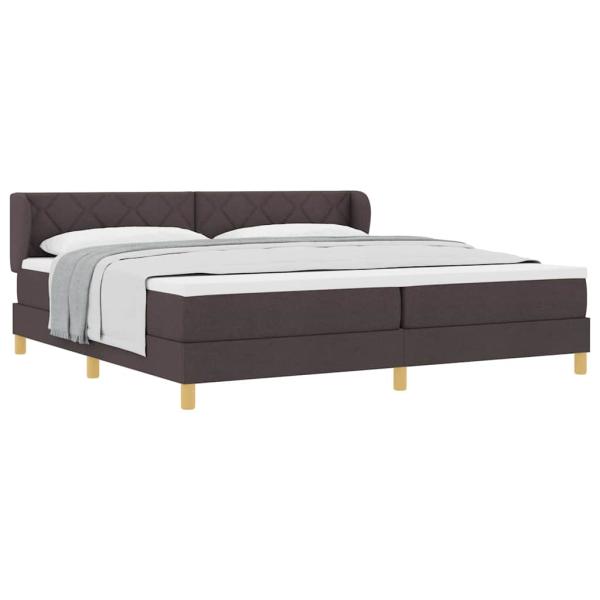 Boxspringbett mit Matratze Dunkelbraun 200x200 cm Stoff