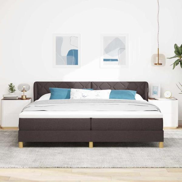 Boxspringbett mit Matratze Dunkelbraun 200x200 cm Stoff
