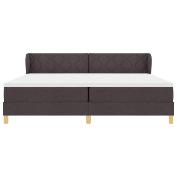 Boxspringbett mit Matratze Dunkelbraun 200x200 cm Stoff