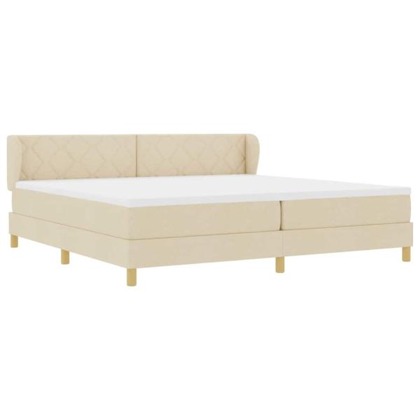 Boxspringbett mit Matratze Creme 200x200 cm Stoff