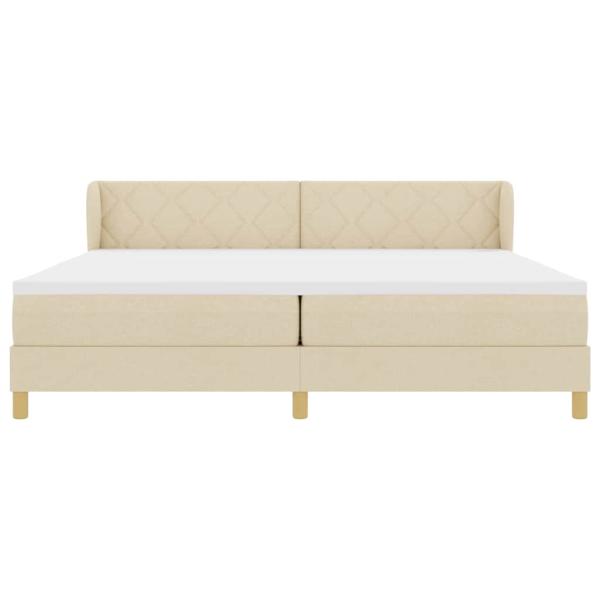 Boxspringbett mit Matratze Creme 200x200 cm Stoff