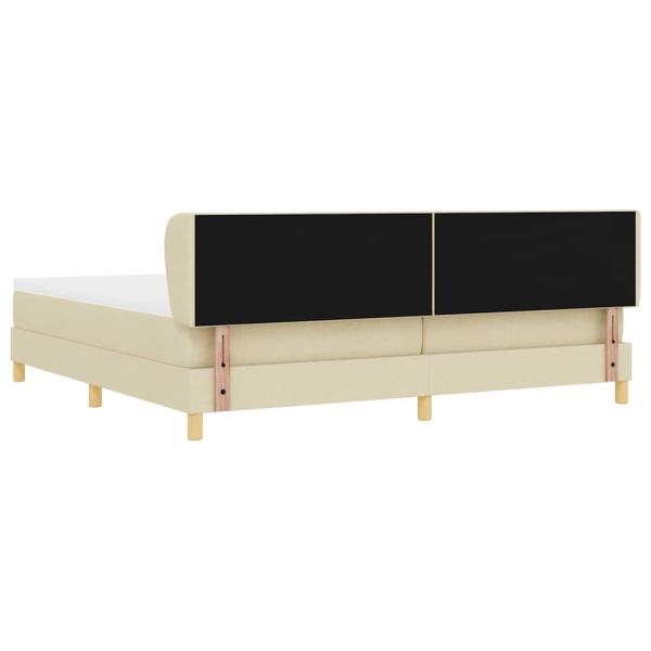Boxspringbett mit Matratze Creme 200x200 cm Stoff
