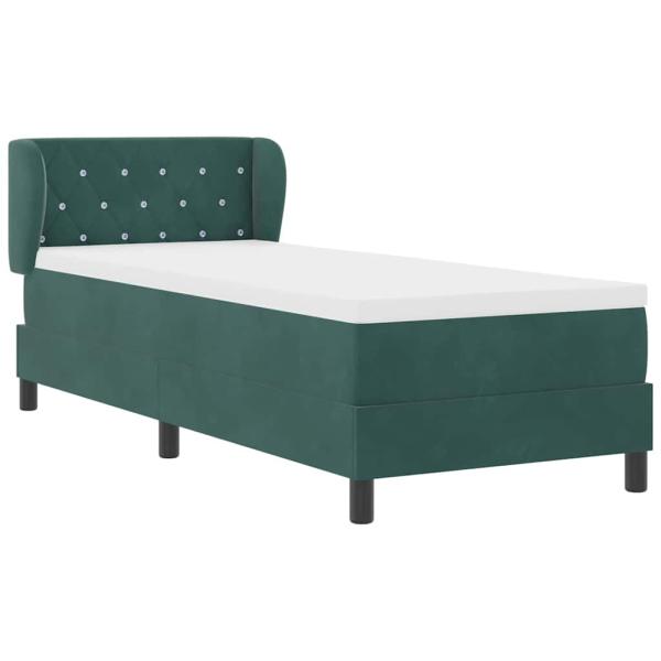 Boxspringbett mit Matratze Dunkelgrün 80x200 cm Samt