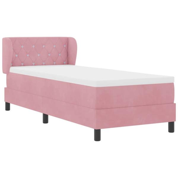 Boxspringbett mit Matratze Rosa 80x200 cm Samt
