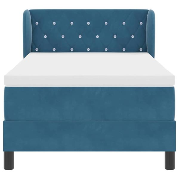 Boxspringbett mit Matratze Dunkelblau 90x190 cm Samt
